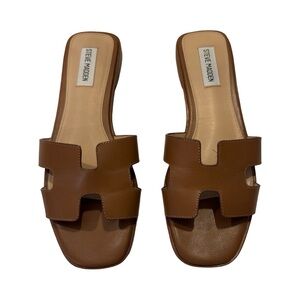 Steve Madden Hadyn Cognac Leather Sandals